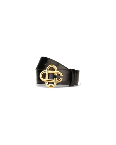 Casablanca Paris Black Leather Belt (small) In Multi