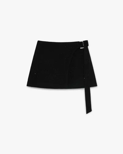 Casablanca Paris Black Sequin Tweed Mini Skirt