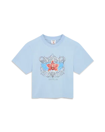 Casablanca Paris Blades Cropped Short Sleeve T-shirt In Red