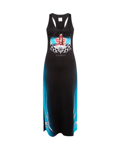 Casablanca Paris Blades Slinky Jersey Dress In Red In Multi