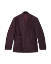 Casablanca Paris Blend Tailored Wool Silk Wrap Jacket In Multi