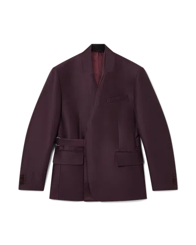 Casablanca Paris Blend Tailored Wool Silk Wrap Jacket In Multi