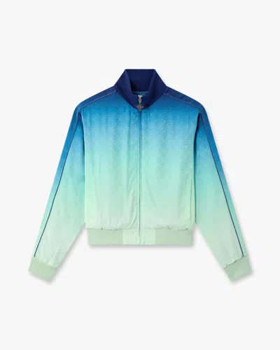 Casablanca Paris Blue & Green Gradient Monogram Jacquard Track Jacket In Multi