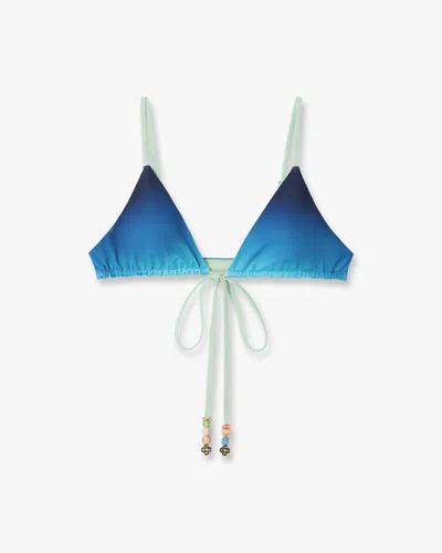 Casablanca Paris Blue & Green Gradient String Beaded Bikini Top