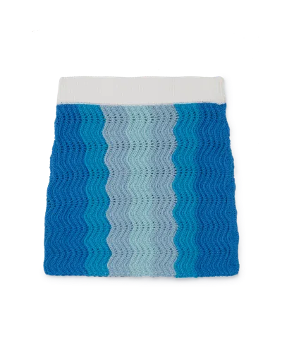 Casablanca Paris Blue Gradient Crochet Skirt