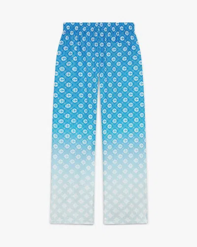 Casablanca Paris Blue Gradient Diamond Monogram Silk Trousers