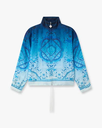 Casablanca Paris Blue Gradient Egyptian Rug Silk Track Jacket In Multi