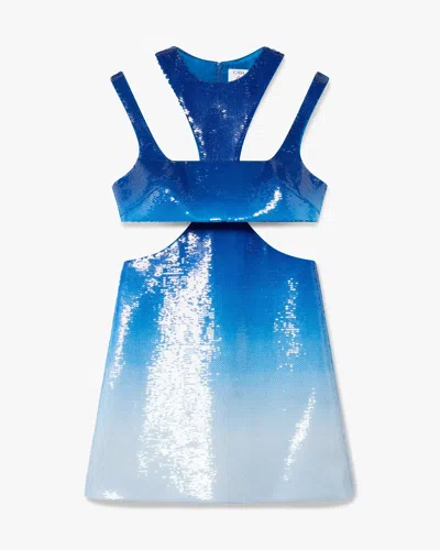 Casablanca Paris Blue Gradient Sequin Racer Back Mini Dress