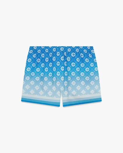 Casablanca Paris Blue Gradient Silk Shorts