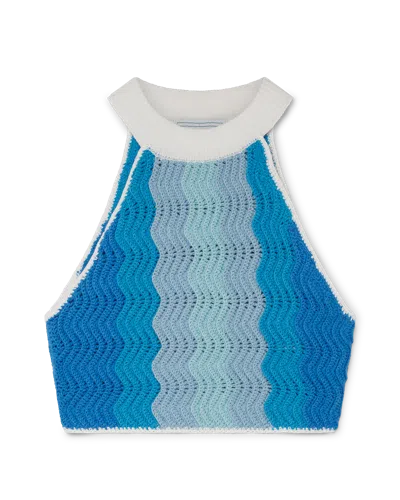 Casablanca Paris Blue Gradient Sleeveless Top