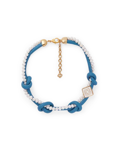 Casablanca Paris Blue Knotted Necklace By  In Multi