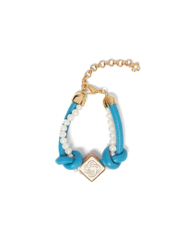 Casablanca Paris Blue Knotted Pearl Bracelet By  In Multi