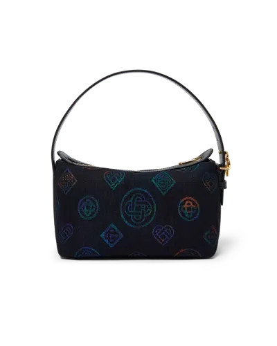 Casablanca Paris Blue Leather Logo Bag By  In Multi