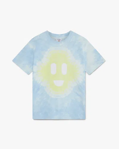 Casablanca Paris Blue Tie Dye Cc Smile Short Sleeve T-shirt In Pink