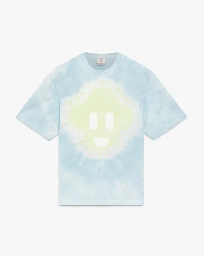 Casablanca Paris Blue Tie Dye Oversized Cc Smile Short Sleeve T-shirt