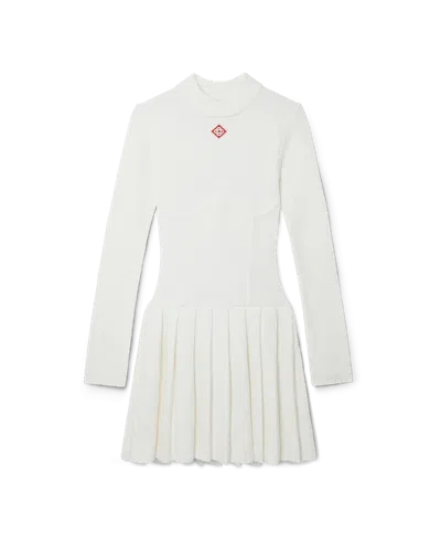 Casablanca Paris Boucle Bustier Tennis Dress In White