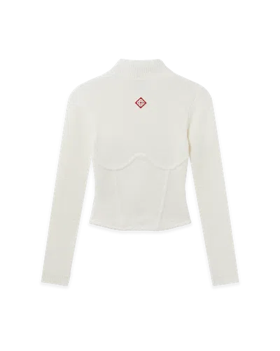 Casablanca Paris Boucle Bustier Top In White