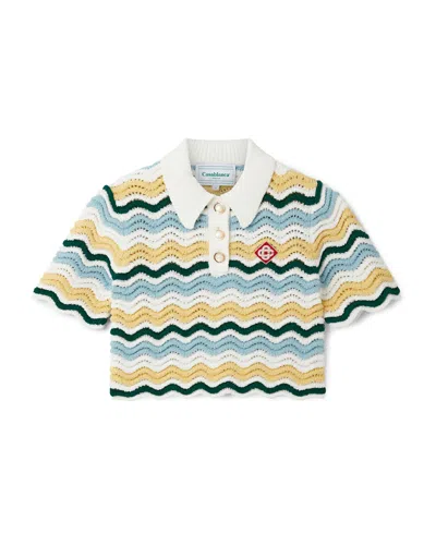 Casablanca Paris Boucle Wave Top In Yellow In Multi