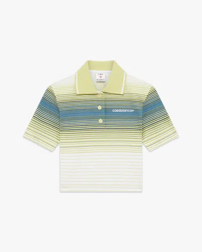 Casablanca Paris Bourgeois Striped Short Sleeve Polo Shirt In Multi