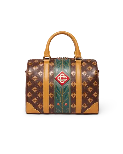 Casablanca Paris Brown Mini Monogram Weekender Bag By  In Multicolor