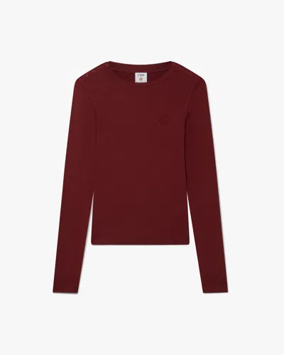 Casablanca Paris Burgundy Long Sleeve T-shirt