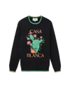 Casablanca Paris Cactus Et Orange Intarsia Sweater In Black