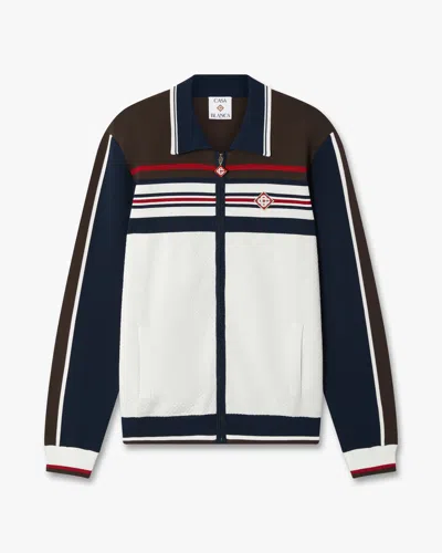 Casablanca Paris Café Culture Stripe Track Jacket In Brown In White
