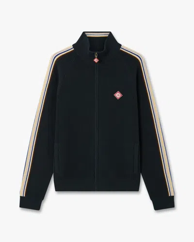 Casablanca Paris Café Culture Wool Track Jacket In Black