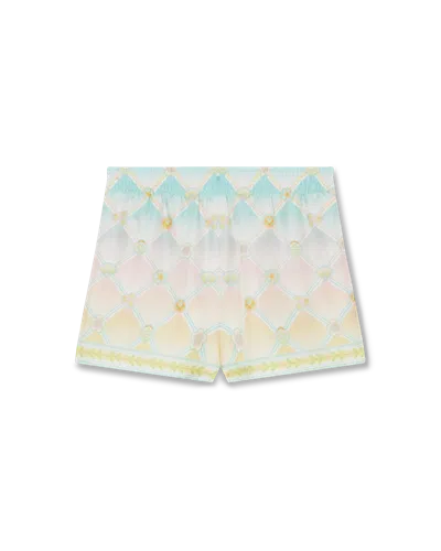 Casablanca Paris Candy Icons Silk Twill Shorts In Blue