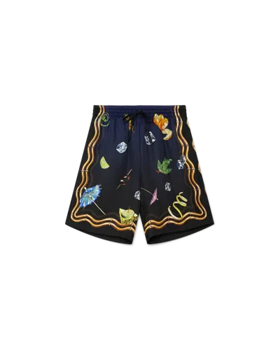 Casablanca Paris Casa Club Nuit Viscose Shorts In Blue