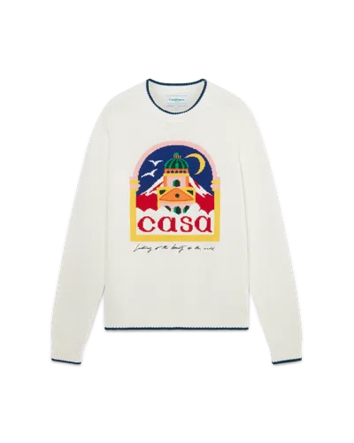 Casablanca Paris Casa Intarsia Jumper In White
