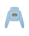 Casablanca Paris Casa Phantastica Cropped Hooded Sweatshirt In Green In Blue