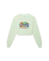 Casablanca Paris Casa Phantastica Cropped Sweatshirt In Green In Green