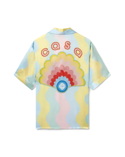Casablanca Paris Casa Shell Wave Silk Shirt In Multi