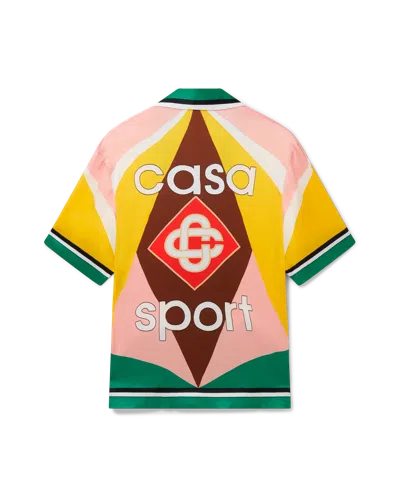 Casablanca Paris Casa Sport Short-sleeve Silk Shirt In Multi