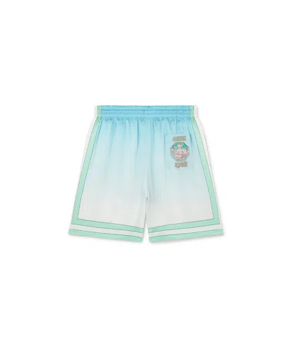 Casablanca Paris Casa Sport Silk Shorts In Blue