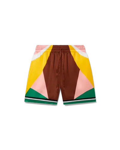 Casablanca Paris Casa Sport Silk Shorts In Brown