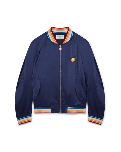 Casablanca Paris Casa Talisman Silk Souvenir Jacket In Red In Blue
