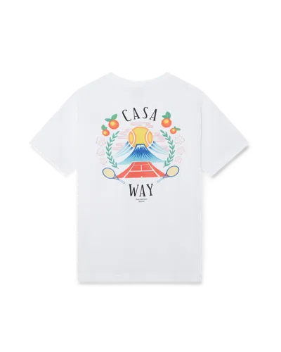 Casablanca Paris Casa Way Mountain Short-sleeve T-shirt In White