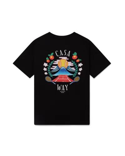 Casablanca Paris Casa Way Mountain Short-sleeve T-shirt In Black