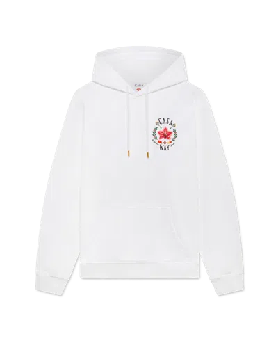 Casablanca Paris Casa Way Orchid Hooded Sweatshirt In White