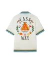 Casablanca Paris Casa Way Short-sleeve Silk Shirt In Orange In Neutral