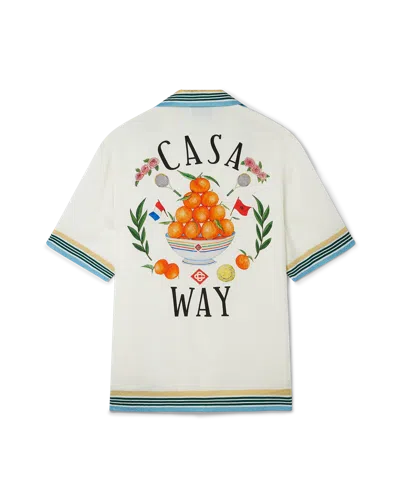 Casablanca Paris Casa Way Short-sleeve Silk Shirt In Orange In Neutral