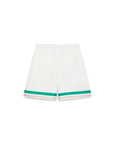 Casablanca Paris Casa Way Silk Shorts In White