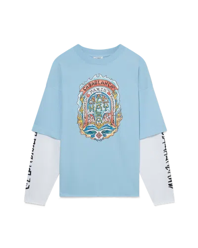 Casablanca Paris Casa Way Skate Double Layer T-shirt In Blue