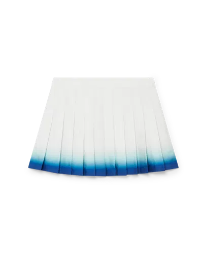 Casablanca Paris Casa Way Skate Pleated Silk Skirt In Blue