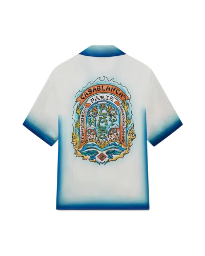 Casablanca Paris Casa Way Skate Short-sleeve Silk Shirt In Multi