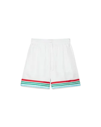 Casablanca Paris Casa Way World Series Silk Shorts In White