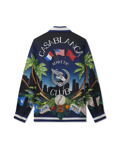 Casablanca Paris Casablanca Athletic Club Silk Shirt In Multi