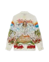 Casablanca Paris Chateau Long-sleeve Linen Shirt In Multi